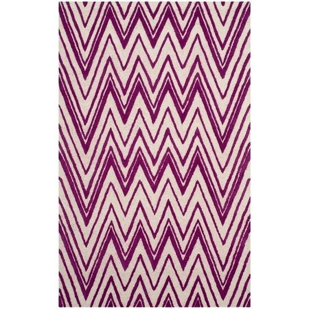 Safavieh 6 x 6 ft. Cambridge Square Hand-Made Rug Ivory & Fuchsia CAM711F-6SQ